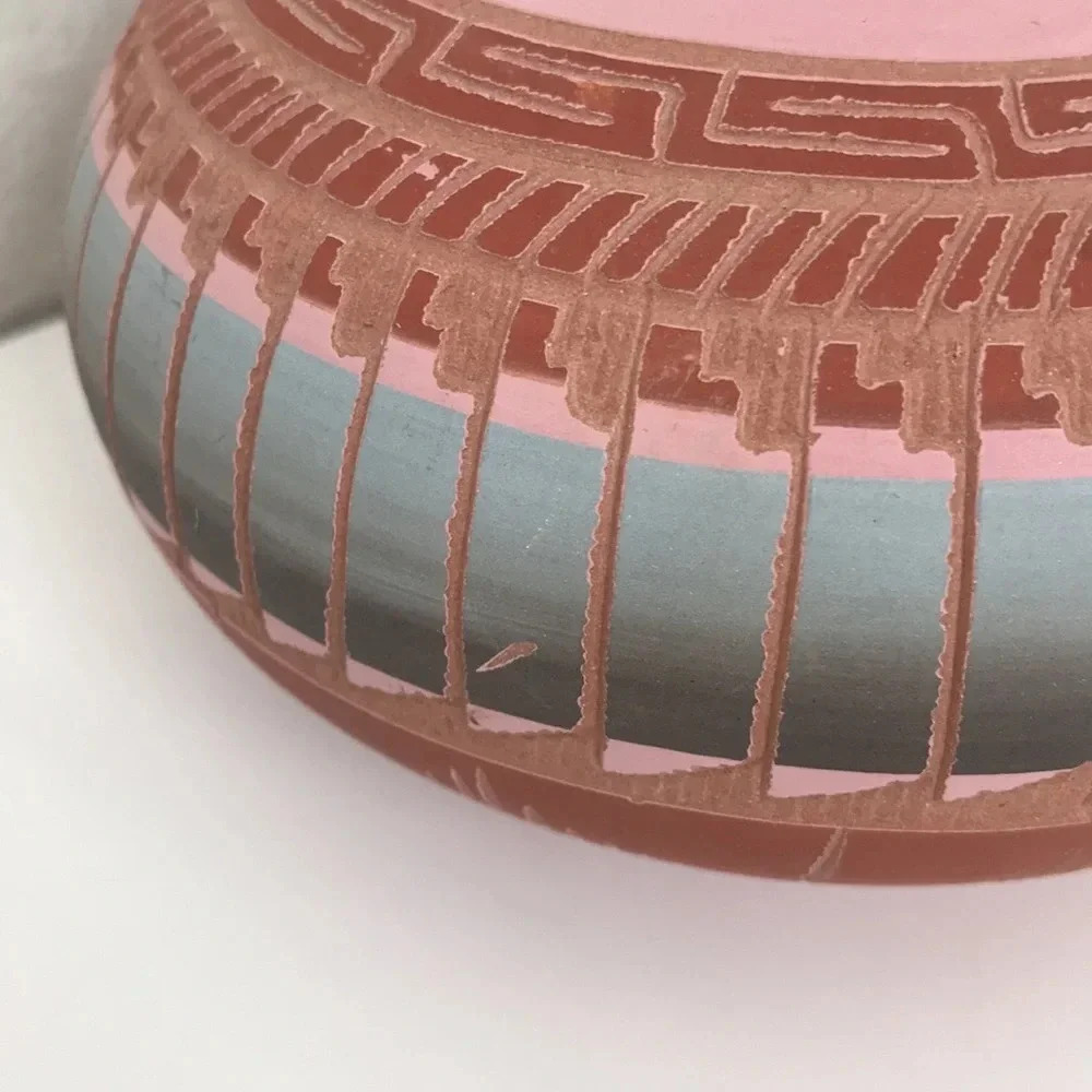 Signed Navajo Double Spout Pottery Vase - Picture 3 of 6